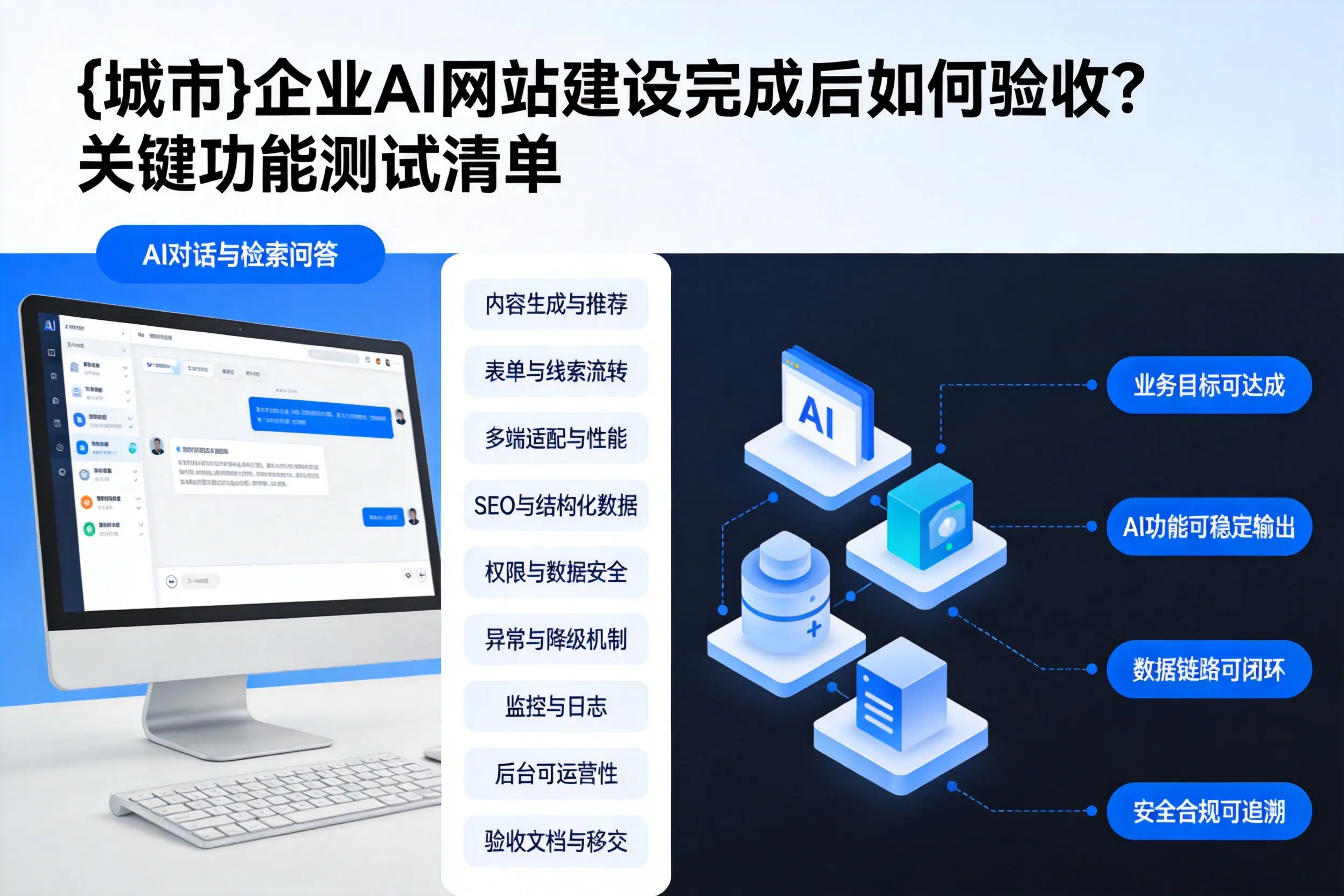 运城企业AI网站建设完成后如何验收？关键功能测试清单