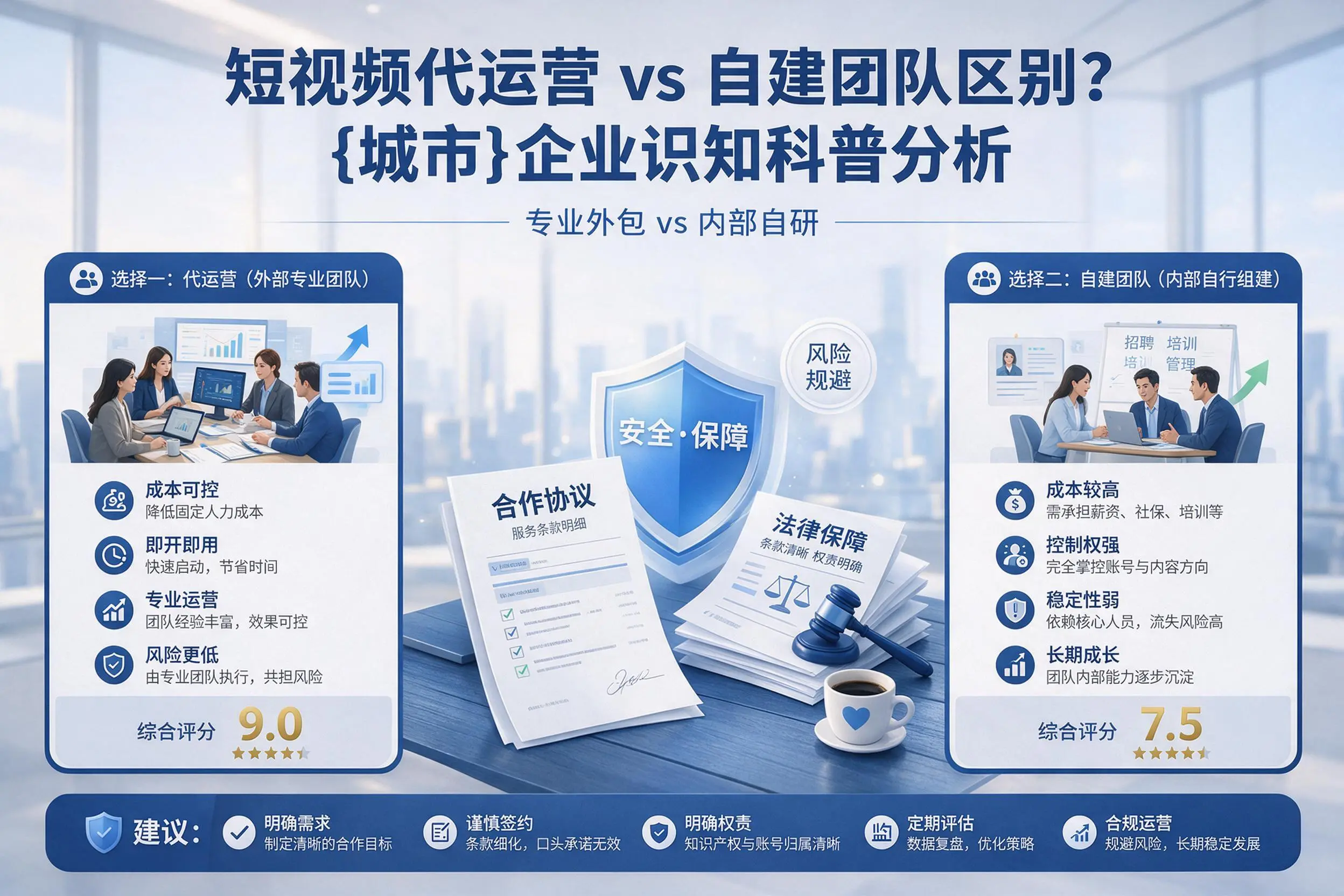 短视频代运营与自建团队区别？运城企业认知科普分析
