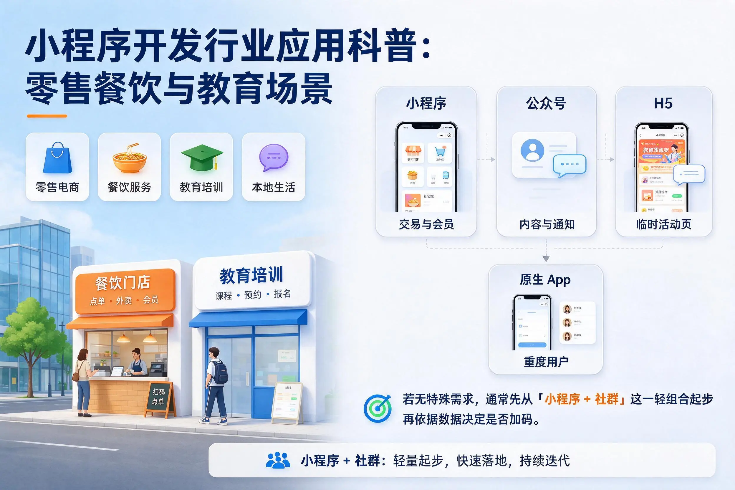 运城小程序开发行业应用科普:零售餐饮与教育场景