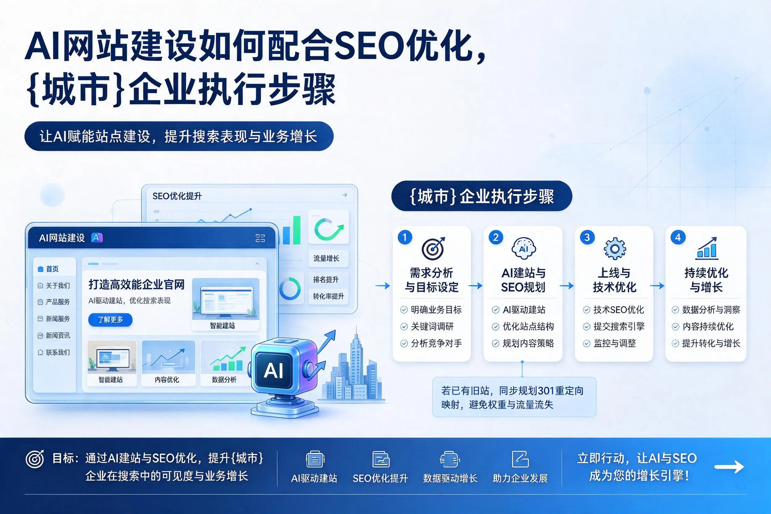 AI网站建设如何配合SEO优化，运城企业执行步骤